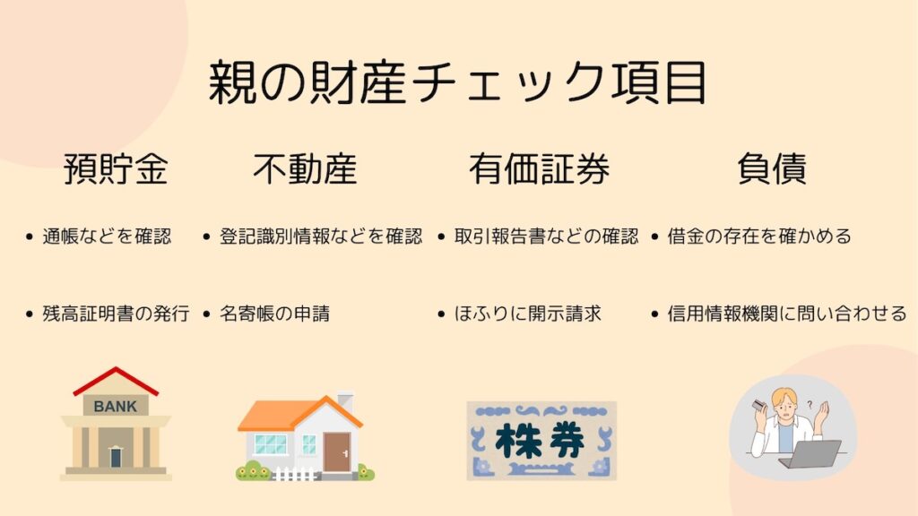 親の財産チェック図解