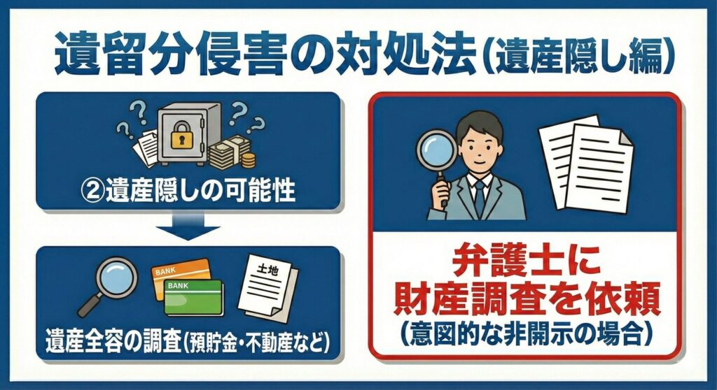 ケース②他の相続人が遺産を隠している可能性がある場合