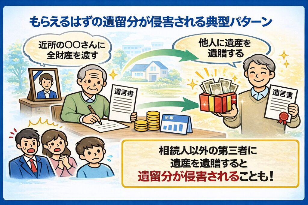相続人以外の第三者に遺産を遺贈している場合