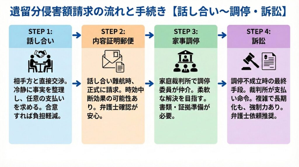 遺留分侵害額請求とは「他の相続人に侵害された遺留分を取り戻す手続き」