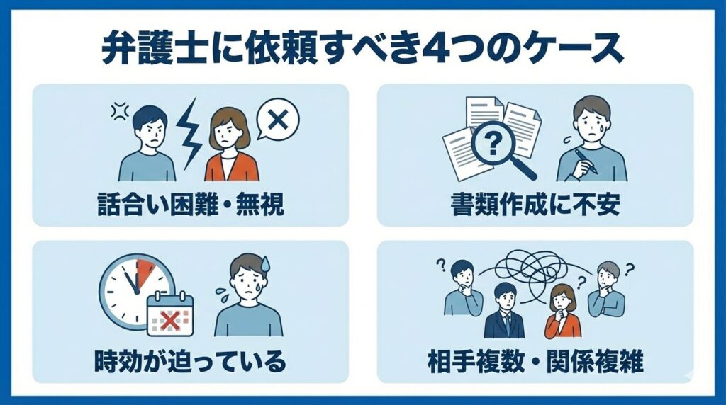 遺留分侵害額請求を弁護士に依頼すべき4つのケース