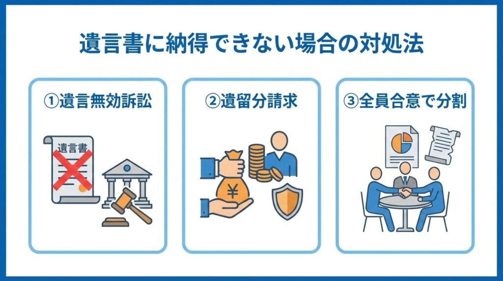 遺言書の内容に納得できない場合の対処法